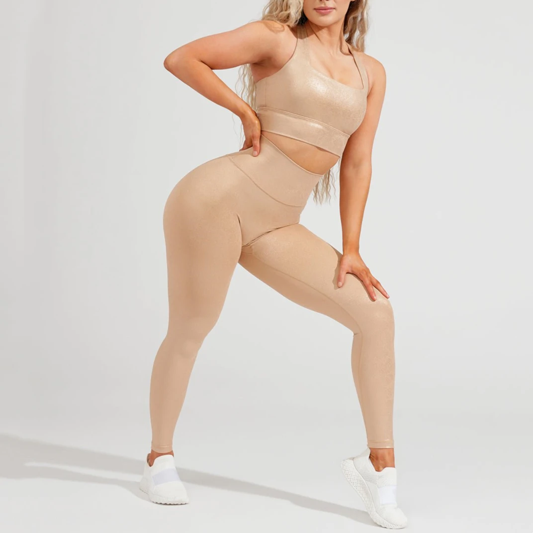 New Arrival High Quality High Waisted Sports Active Wear Plus Size Fitness Women Two Piece Yoga Gym Wear Set For Women