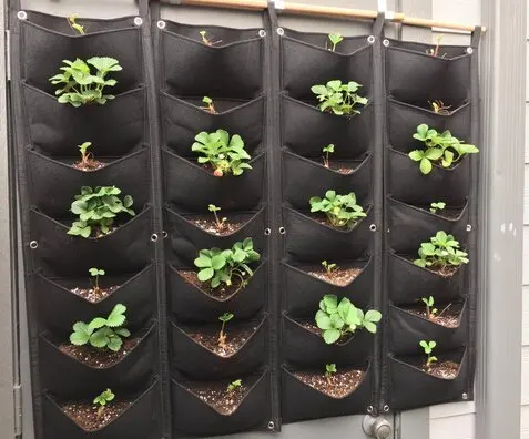 Green/Black New Upgraded Deeper and Bigger 7 Pocket Hanging Vertical Garden Wall Planter for Yard Garden Home Decoration