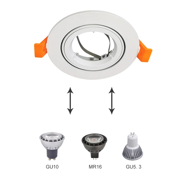 
dimmable led spot light die cast recessed gu10 downlight housing 