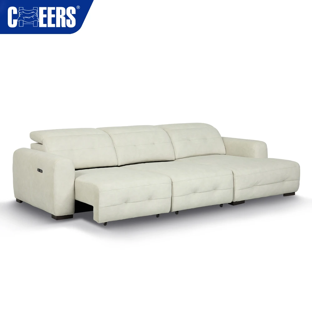 MANWAH CHEERS Power Recliner Sofa Bed Fabric Sectional Couch L Shape sofa group reclinable with chaise lounge for Living Room