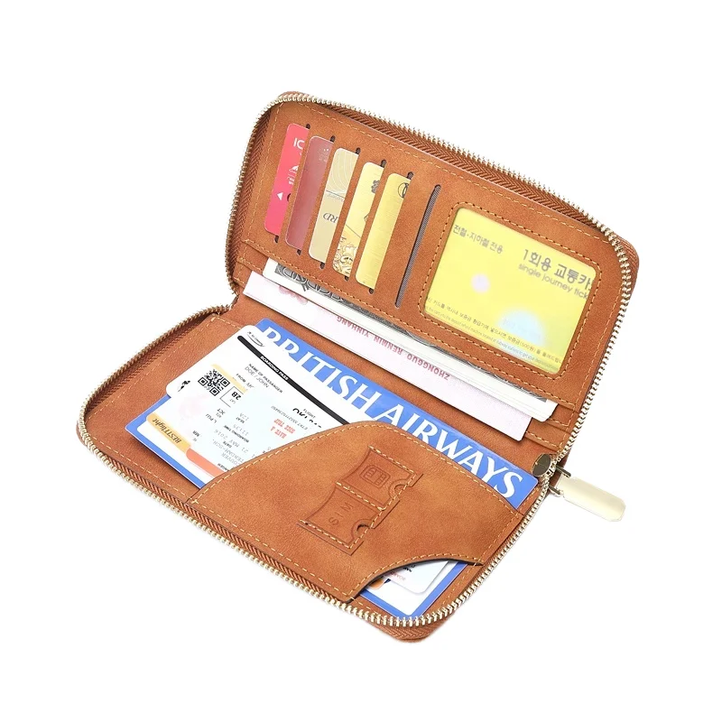 2024 Factory direct wholesale Southeast Asia passport PU business card passport storage simple style passport bag
