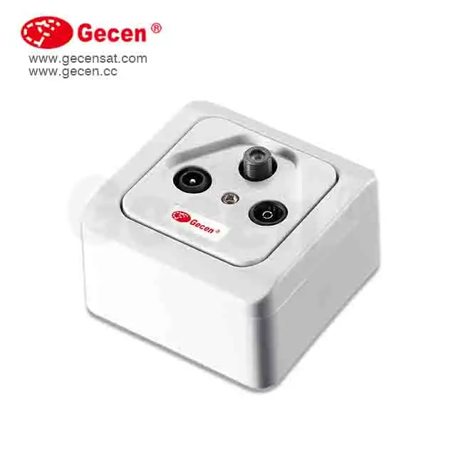 Gecen SATV TV Radio FM Wall socket Outlet Model GW-2203E end type