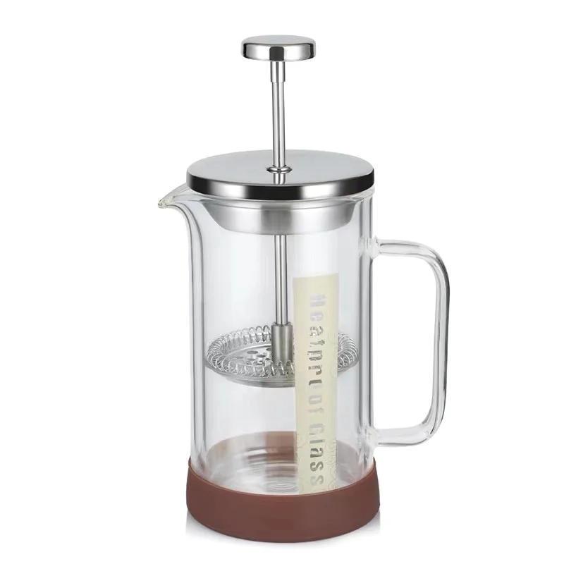 Fancy Hot Sale Borosilicate  Double Wall Glass Coffee Maker With  Lid  Glass Coffee Pot