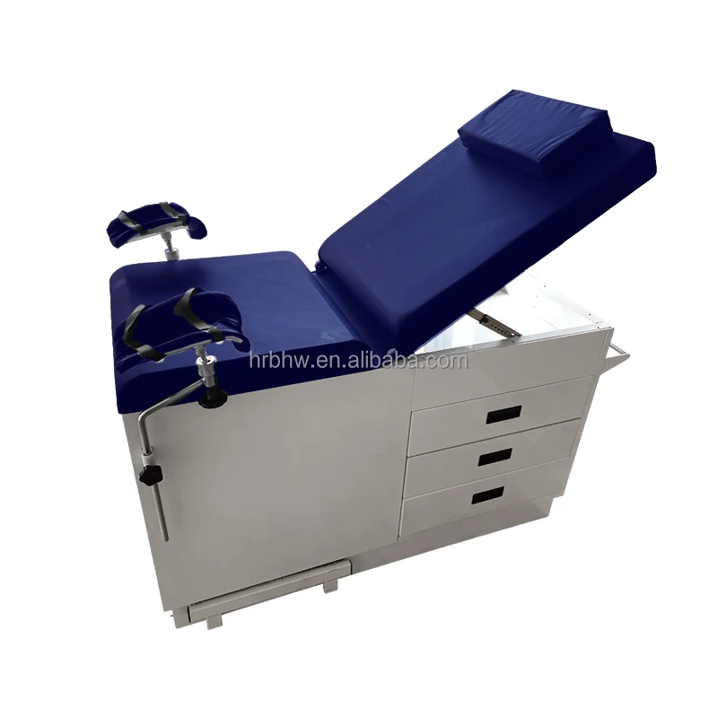 2024 Hot Sale Manual Gynecology Operating Table with Drawer Delivery Bed Surgical Table