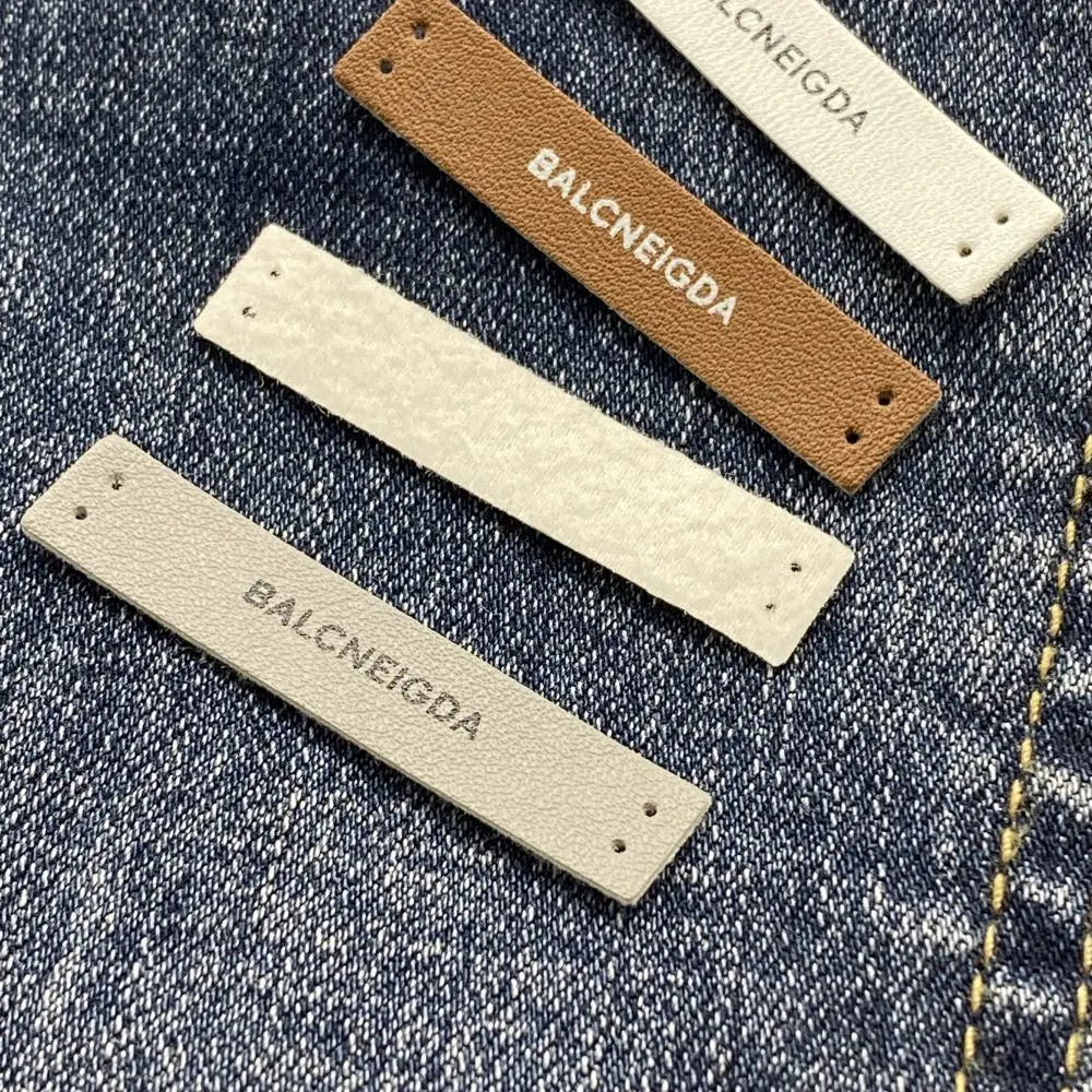 Washable Soft Custom Silicone Printed Logo Leather Label Sticker Small Iron On Patches For Neck Clothing Pant