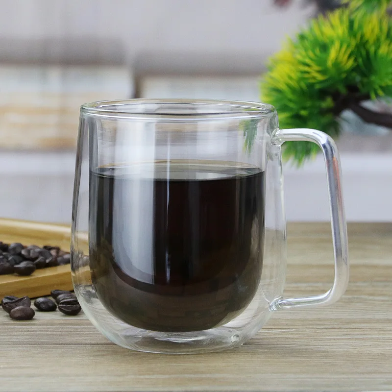 Factory Supplied Heat Resistant Double Walled Glass Coffee Cups Without Handle Insulated Mugs for Espresso