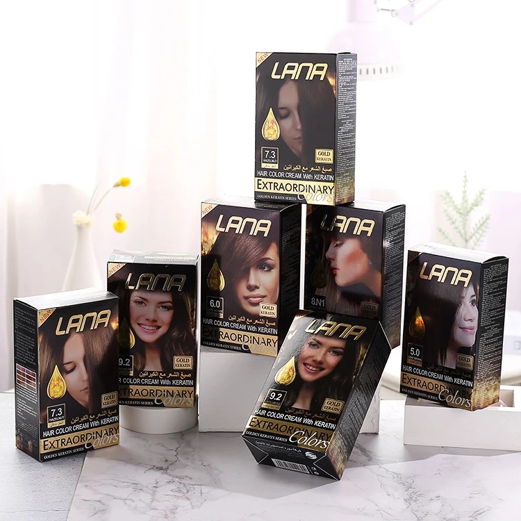 100% gray covered private brand professional non-ammonia blue black organic 60ml*4 Hair Dye 9 set