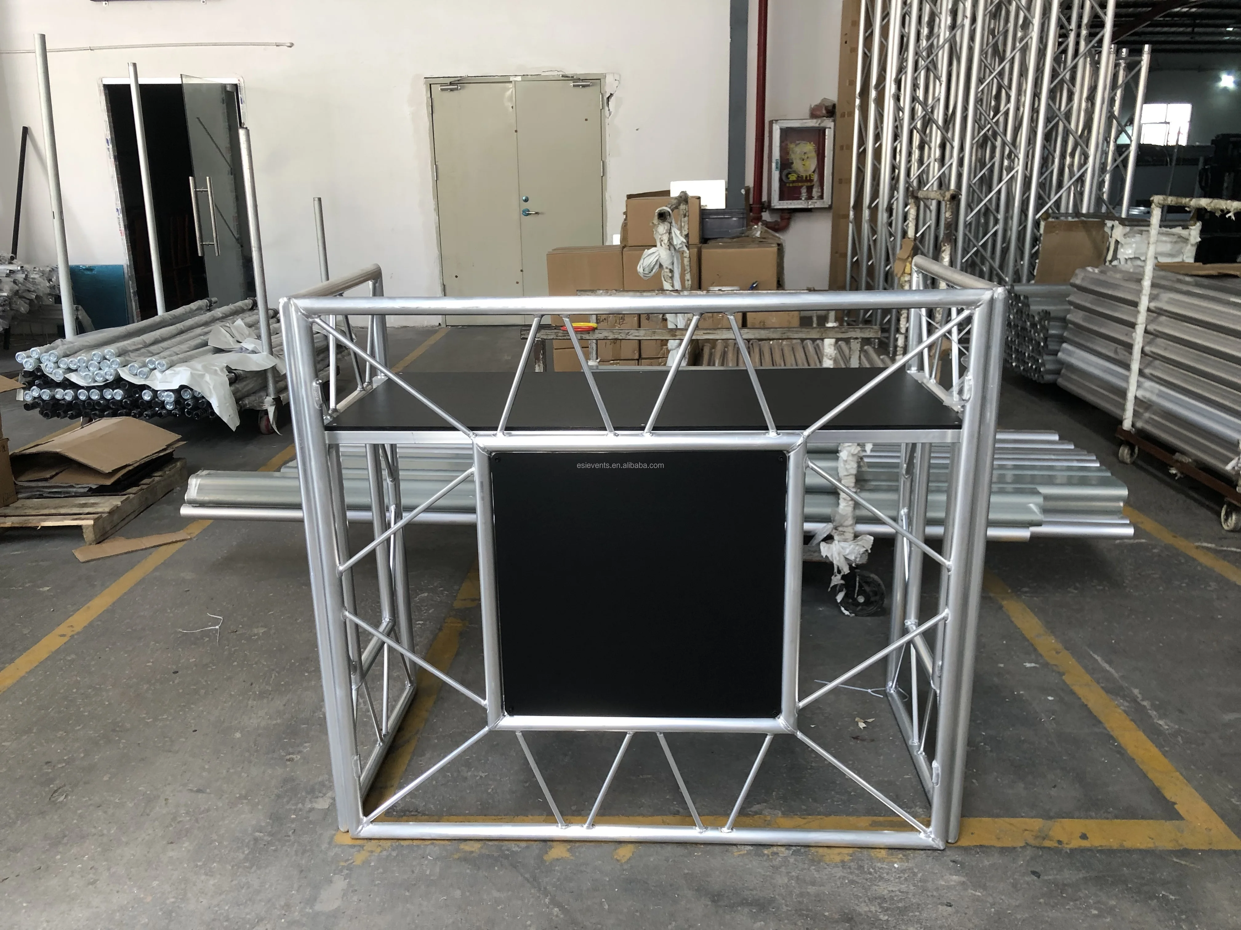 ESI Portable Aluminum Speaker Stand Dj Booth with Top Bar Event Table Dj Booth for Sale