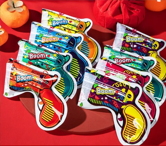 Surprise Party Decorations Boom Fireworks Gun Toy Inflatable Pistol Confetti Cannons Foil Material Balloons Set