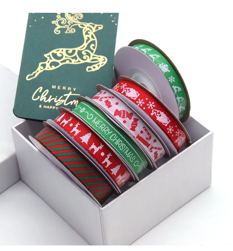Wholesale merry christmas decoration ribbon gift box flower packing ribbon