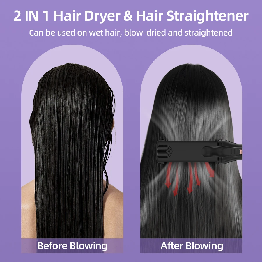 Five Plus 220V Negative Ion Hair Air Strait Straightening Super High Speed Professional Salon Hair Dryer Blow Straightener Brush