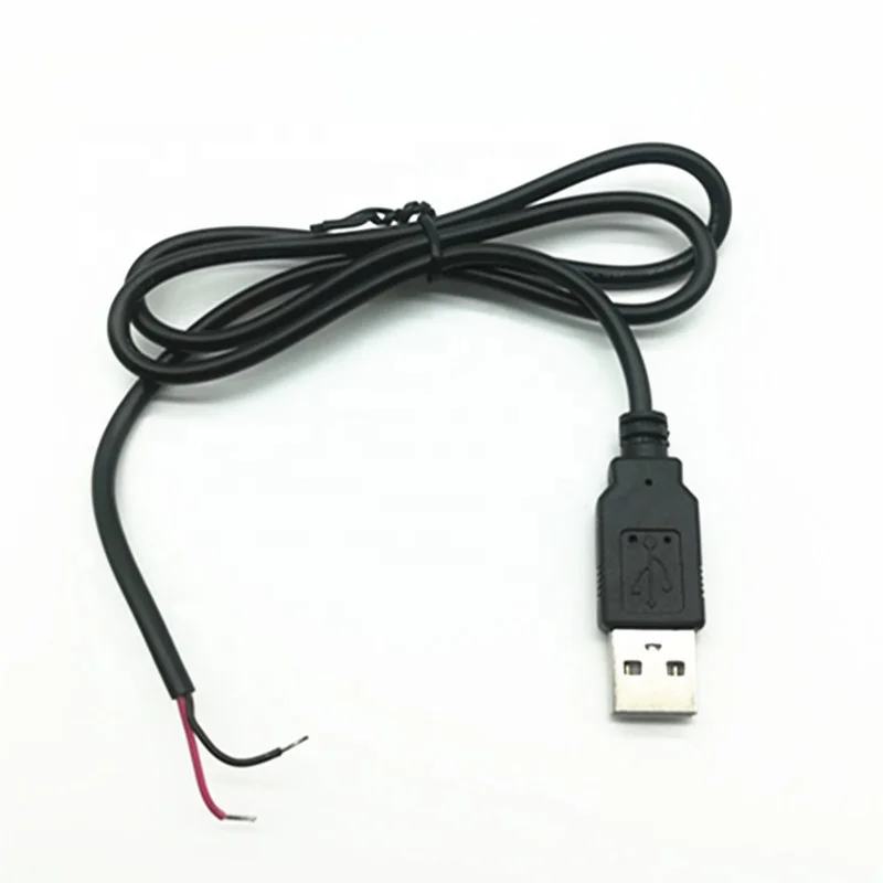 custom usb cables 2.4a USB2.0 male connector to 22awg 2 core USB charging cable