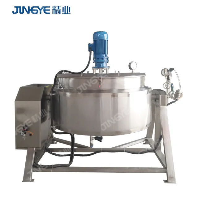 Auto Tilt Steam Jacket Kettle Large LPG Cooking Equipment Jam Cooking Machine Sauce Making Machine