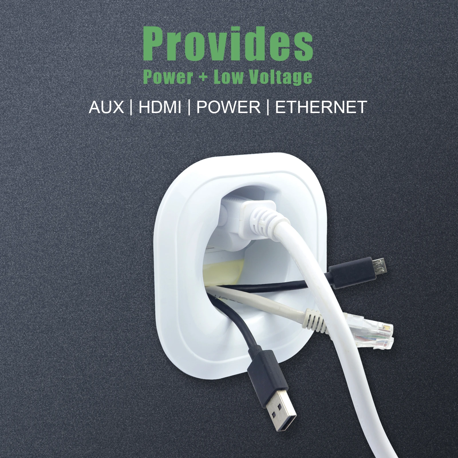 New Arrival Wall Power Socket Custom US TV Cable Management Kit with Hole Saw Drill Attachment TV Wires Hider