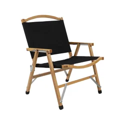 Modern Design Outdoor Glamping Backyard Furniture Wooden Kermit Portable Armrest Folding Chair For Camping Fishing