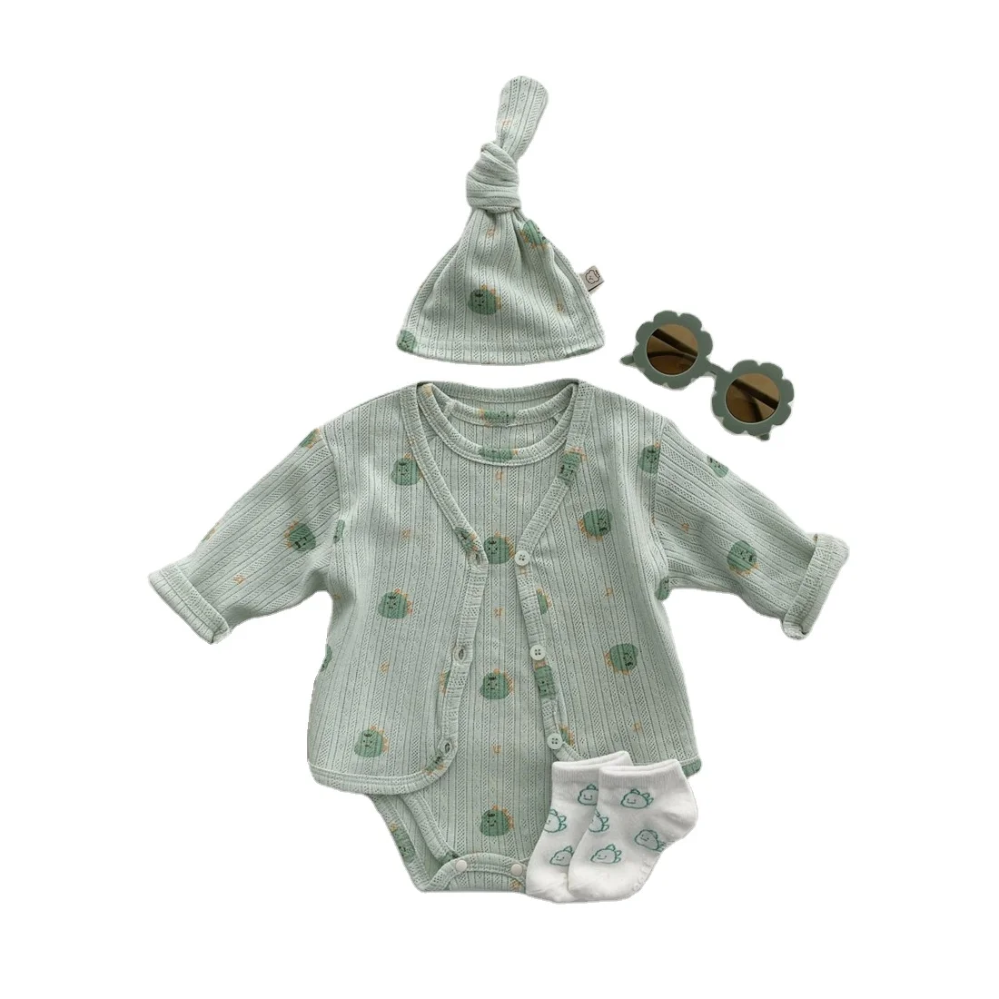 Детское пальто с длинным рукавом, тонкая корейская детская одежда, кардиган с мультяшным медведем, для кондиционера, куртка от комаров, на лето