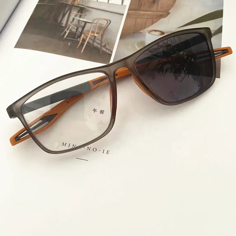 uv400 flexible tr90 black red orange grey square sports UV400 myopia lunettes anti reflet homme  photochromic cycling glasses