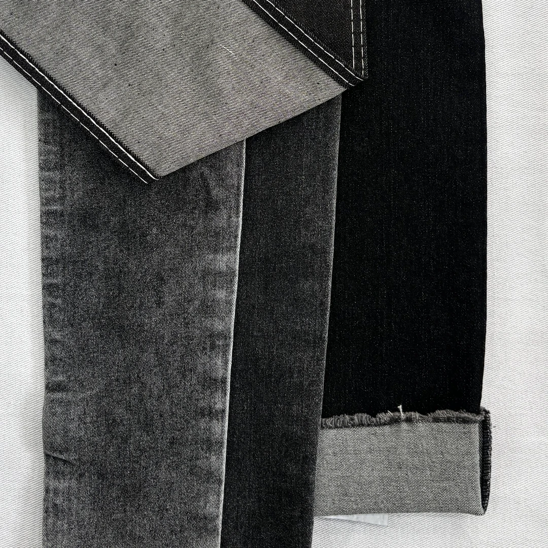 Custom Weight Denim Fabric High Quality Soft Feel Shirts Dresses Suits Blouses Black Oil Painting Full Denim Fabric