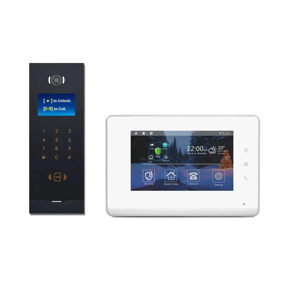 Lanbon 7 inch digital video indoor phone 2 way audio wireless intercom system door bell camera wifi video doorbell