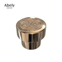 Abely Manufacturer Custom Logo Luxury Aluminum Marble Crown Metal Gold Perfume Crimp Bottle Lid Magnetic Zamac Perfume Cap