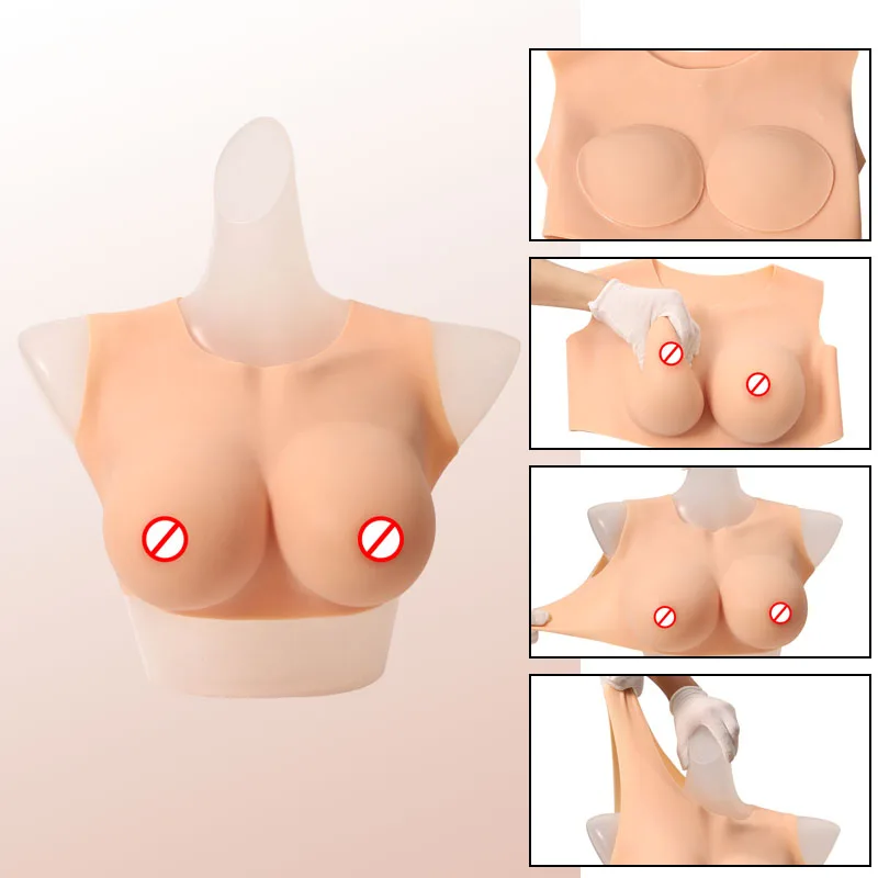 Realistic Artificial Silicone Female Nipple Costume B-I Cup Size boobs form Sissy Shemale Silicone Fake Breasts for Crossdresser