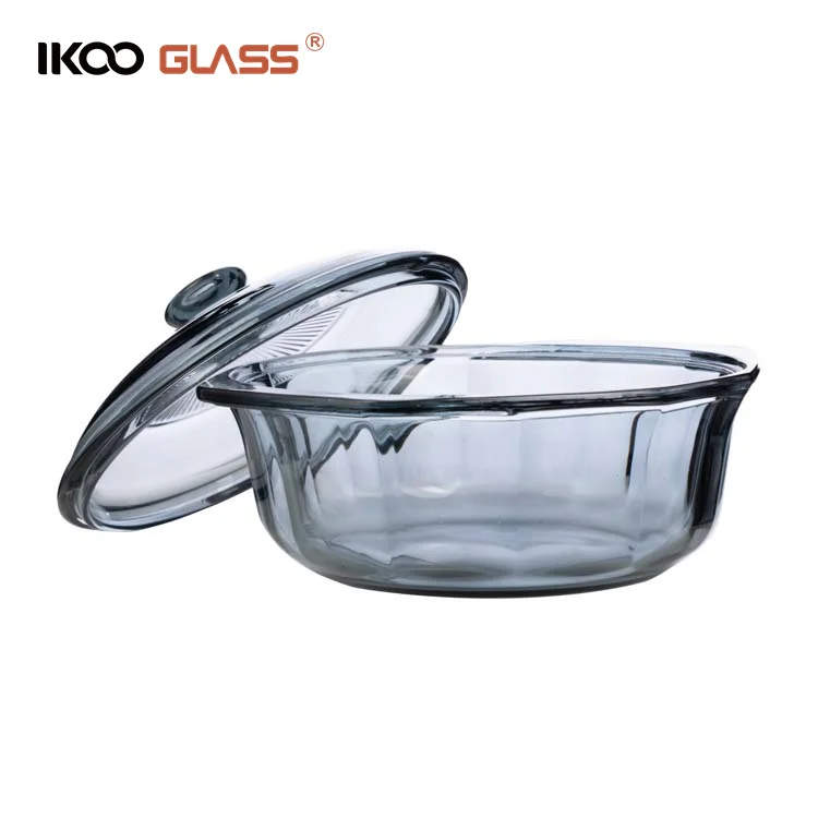 Glass Casserole Dish with Lid Oven Safe Covered Round Casserole Dish with Handles, Glass Microwave Bowls With Glass Lid