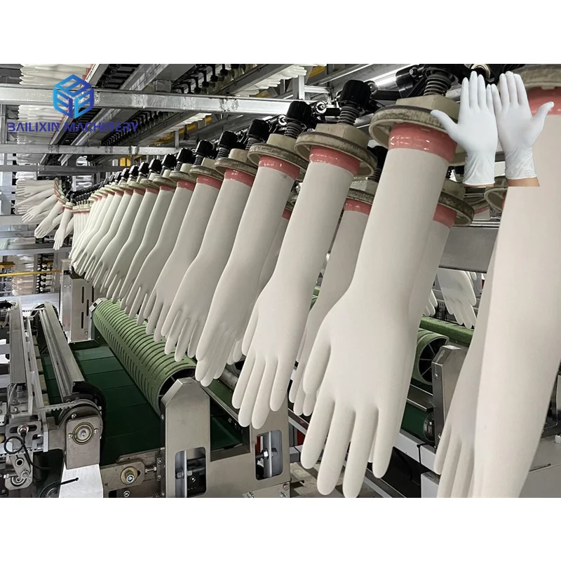 rubber glove production line latex glove making machine with automatic glove packaging machine