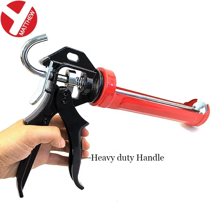 Heavy Duty Hand Tool Drip Free Revolving Barrel manual  Caulking Gun with Silicone Clear Smooth Pin