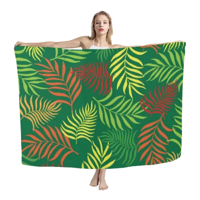 Low MOQ Cheap Price USA Hawaii Super Soft Rayon Fabric Custom Design Printed Sarong Pareo Perfect Beachcover Up Beach Towel
