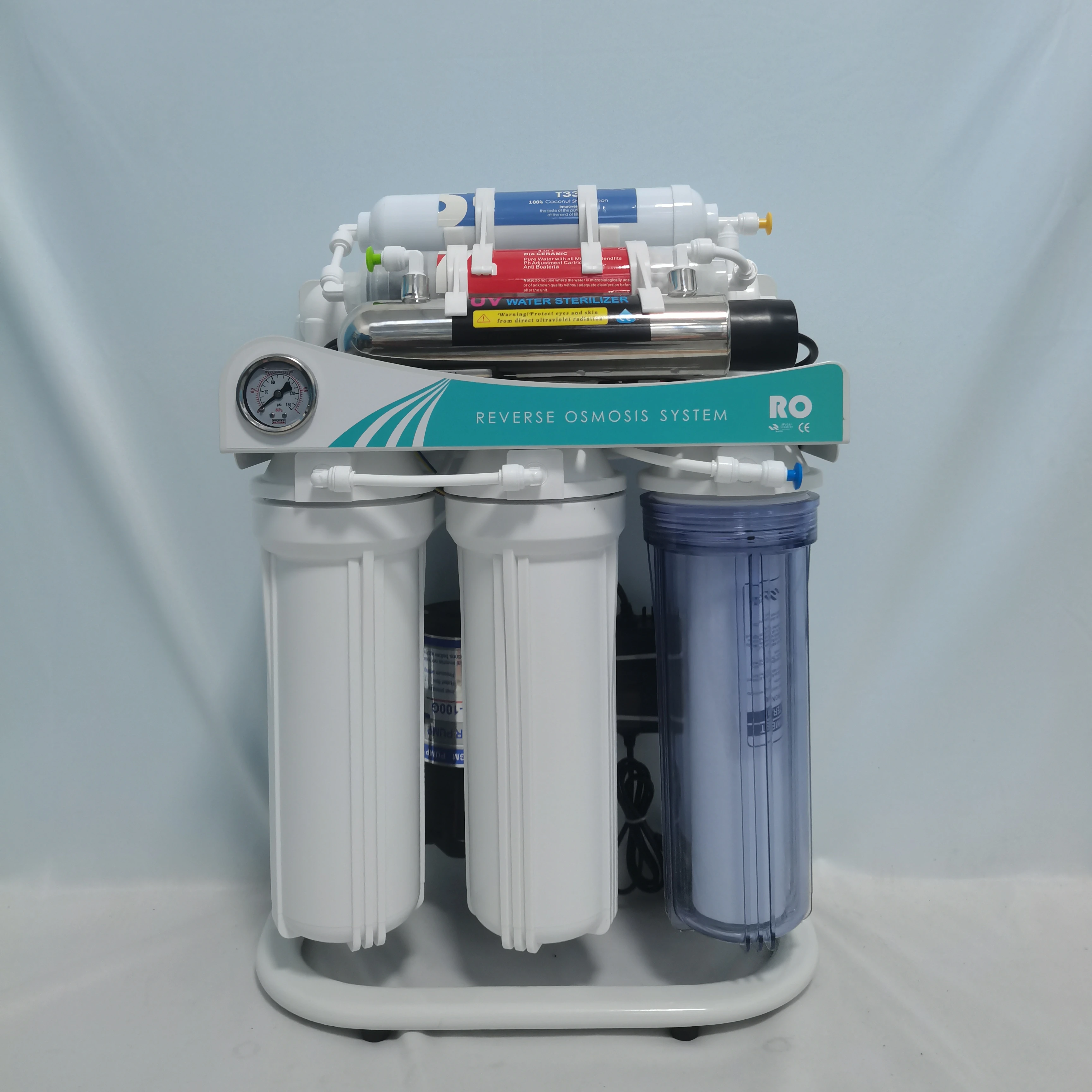 7-stage with UV 100GPD for Home Alkaline Water Purification Reverse Osmosis Water Purifier
