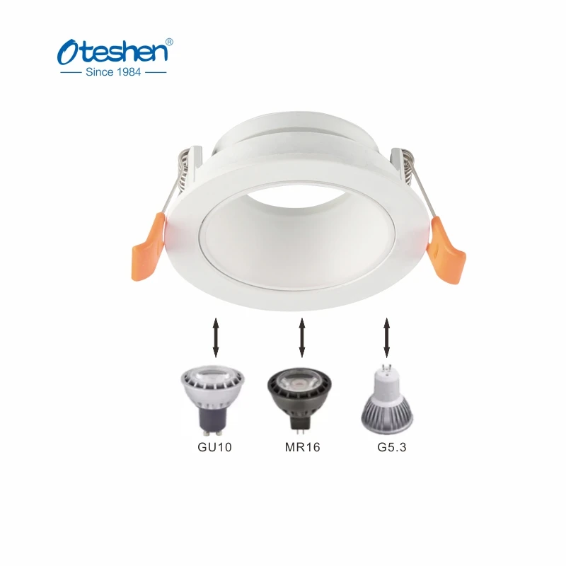Hot Sale Round Downlight Fixture Adjustable Aluminum Recessed Ceiling Spot Light Mr16 Led Lamp Gu10 Spotlight