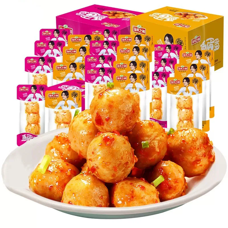 Wholesale Exotic Snacks Small Fish Eggs Spicy Ready to Eat Food Fish Tofu and Fish Ball Spicy Snacks