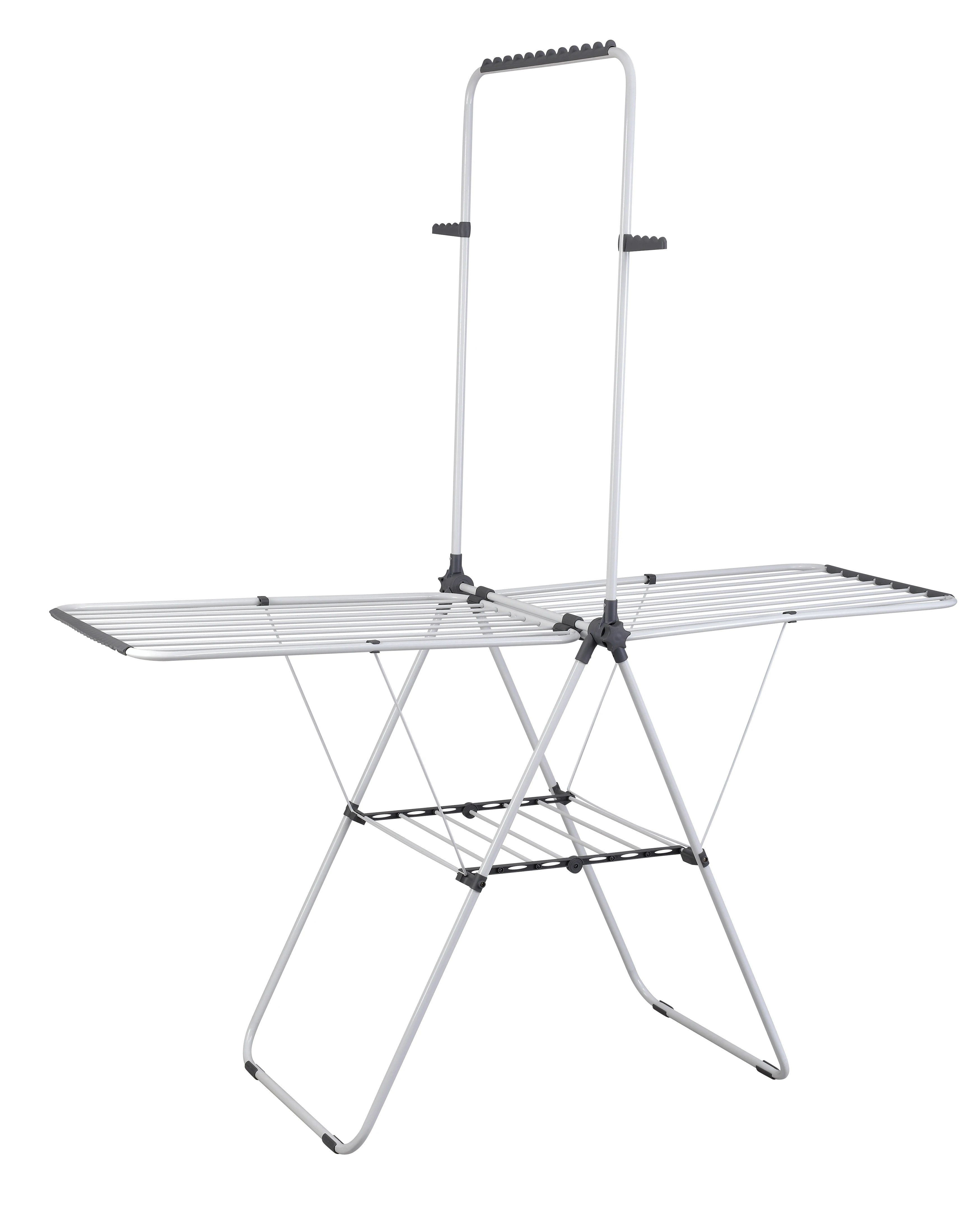 Factory Price Stainless Steel Foldable Clothes Hanger Rack Stand Coat & Clothing Drying Rack Metal Laundry Airer for Storage