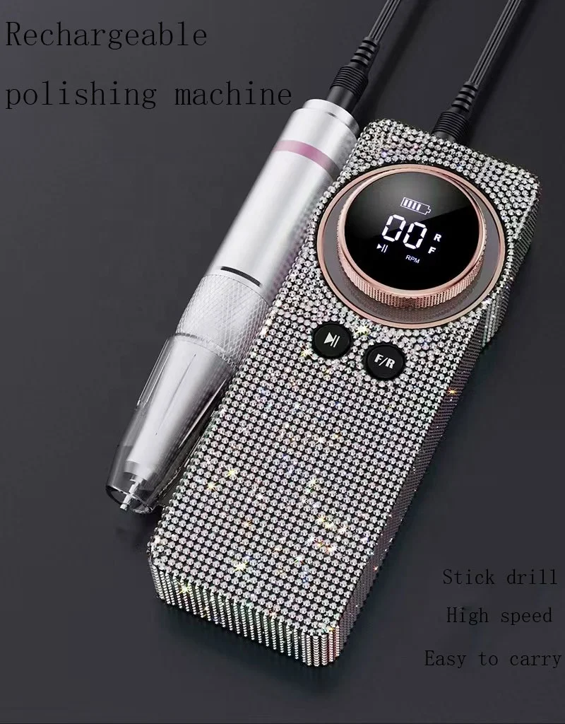 High Speed 35000 Professional Nail Polish Machine Edge Mounting Drill Design Charging Grinder Nail Polish Remover Polisher