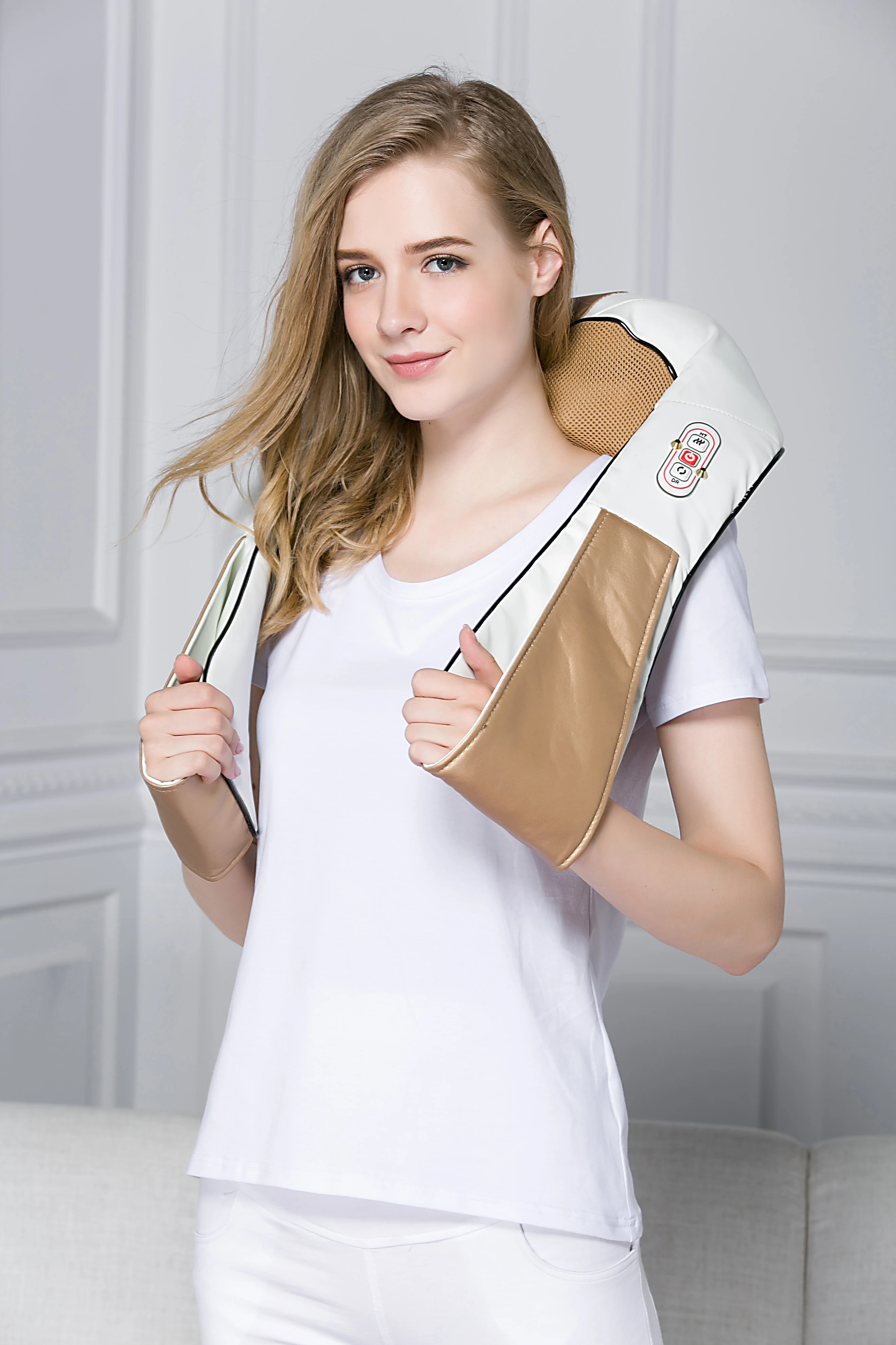 Новый дизайн, разминающий массажный пояс для всего тела, шиацу массажер для шеи и плеч с подогревом