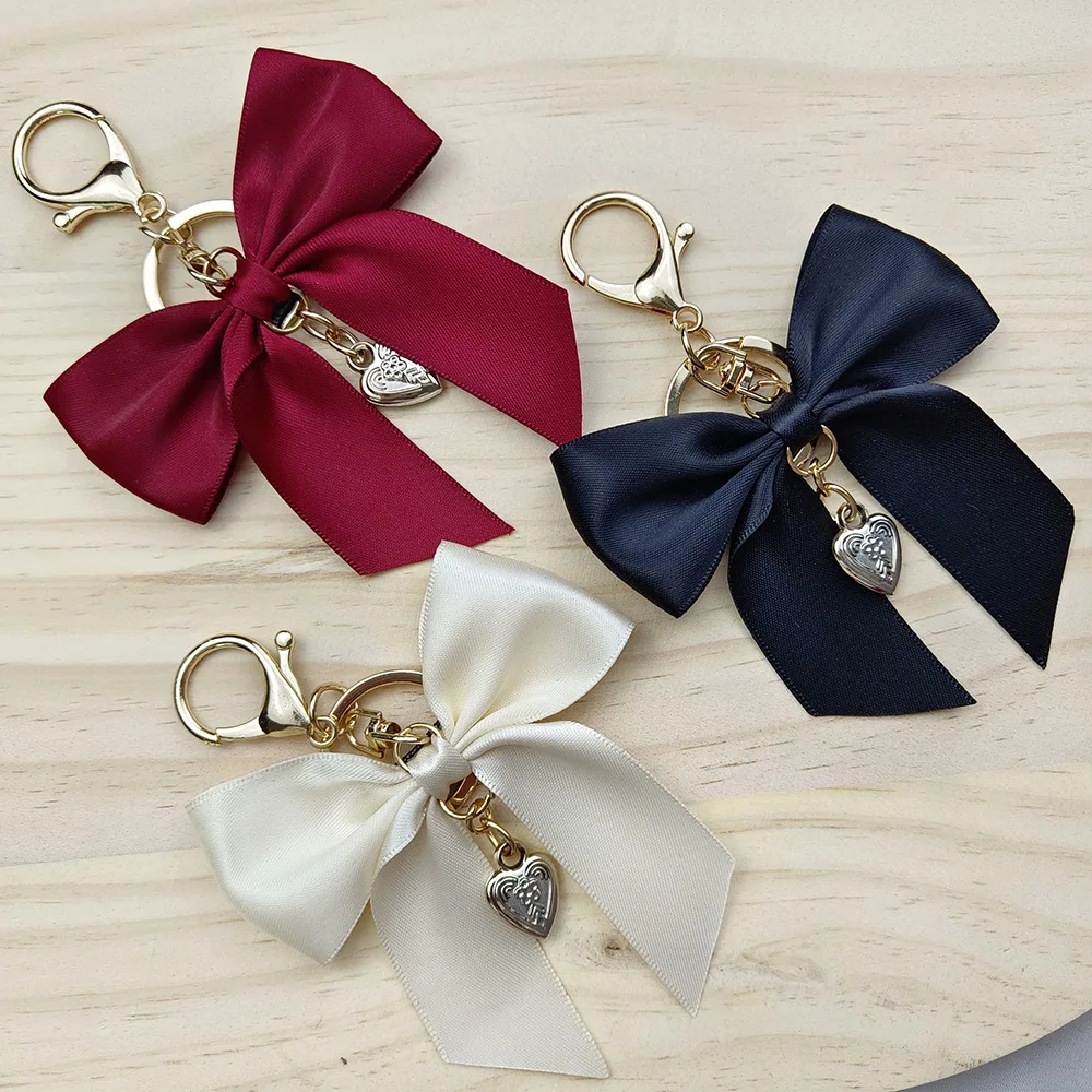 Custom Cheer Bow Keychain Wholesale Fashion Bag Pedant High Quality Handmade Bow Key Ring
