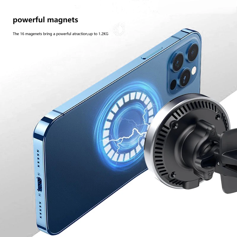 Amazon top seller 2022 car wireless charger  anti-shake magnetic wireless charger simple car phone holder wireless charger