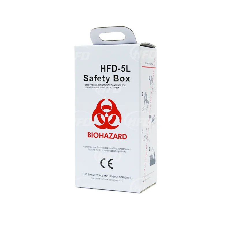 5 liter WHO certificate best selling disposable cardboard sharps container of syringes and sharps waste