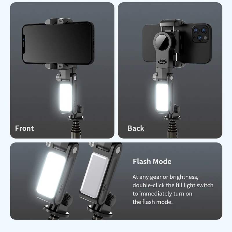 Gimbal Wireless Foldable Vlogging Stabilizer Auto Face Tracking With App Selfie Stick Tripod With Led Fill Light Beauty Lamp Q18