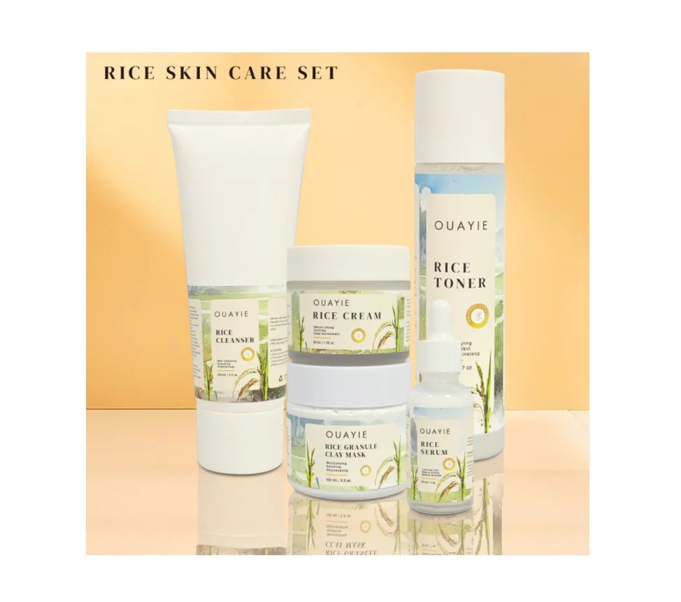 Aixin Private Label Skincare Sets Rice Restore Elasticity With Unveiling Firmer Hydrating Rice Skin Care Sets