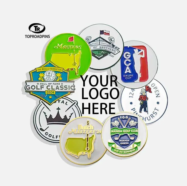 Manufacturer Designer Custom Iron Craft Engraved Double Sided Golf Ball Marker Golf Hat Clip