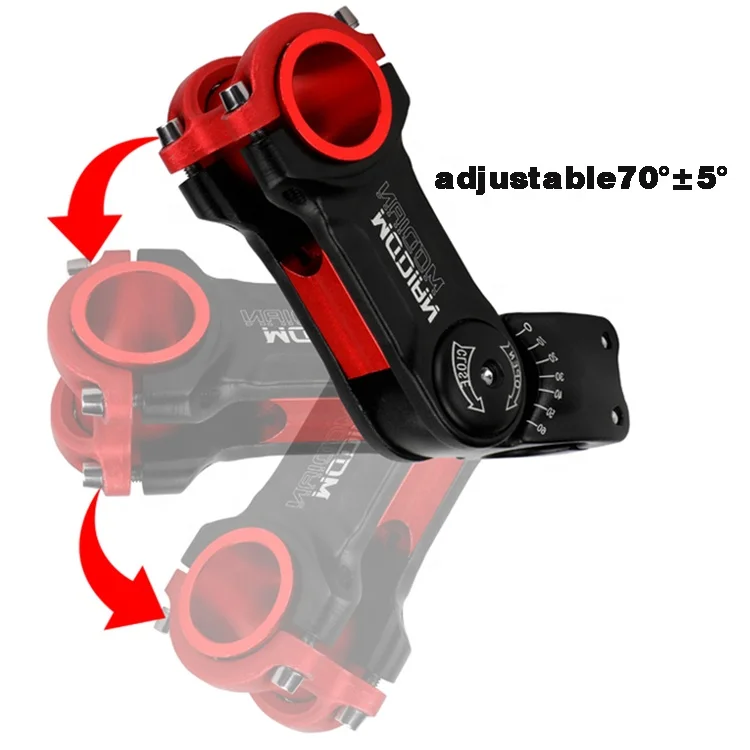 Bicycle Handlebar Stem -45 To 90 Degree 80/100/130mm Aluminium Stem 25.4/31.8mm Adjustable Stem For Xc Mountain Road City Bike