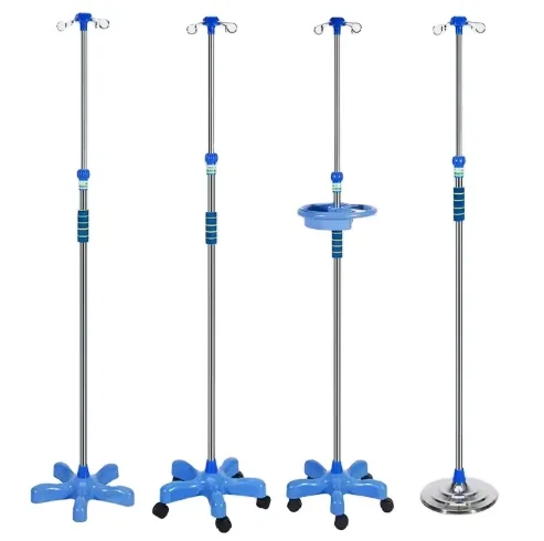 High Quality Stainless Steel Hospital Medical Infusion IV Pole Drip Stand ABS Removable Floor Infusion Support