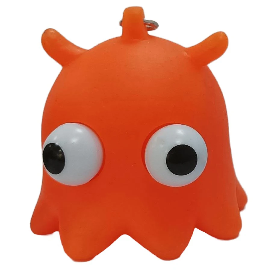 Factory novelty and quirky plastic poop keychain , Squeeze eyes toy animal 3D soft pvc keychain