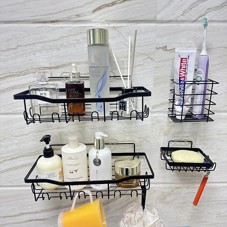 Bathroom Storage Cabinet wall Shelf Organizer Hanging Standing Metal Wire Spice Rack Shelf