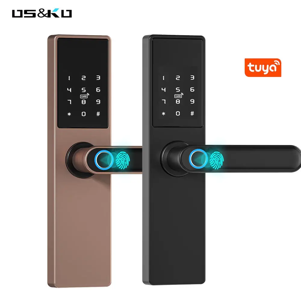 hotel door lock management system hotel shenzhen round intelligent fingerprint password tuya lock