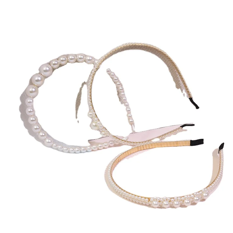 New Popular Korean Elegant Pearl Headband Simple Thin Hair Accessories for Girls