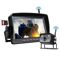 Vehicle Rear View Reversing 7 Inch Wireless type Backup Camera Monitor Truck Cameras  Kit