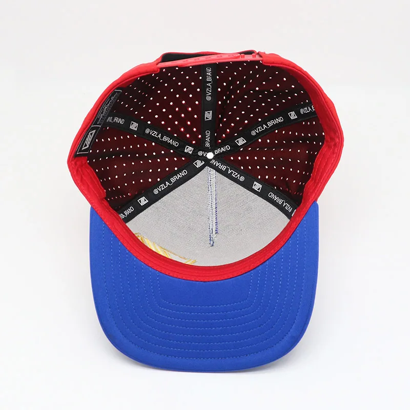 Fashion Custom High Quality 5 Panel Perforated Laser Cutting Hole Baseball Hat Custom Designer 3D Embroidery Logo Cap