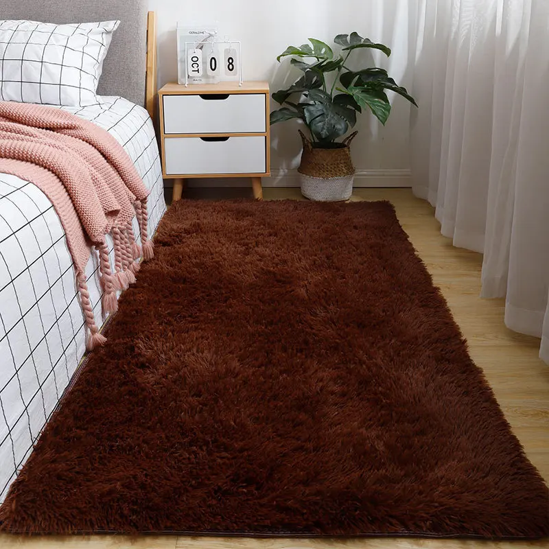 Hot Sale Factory Ins Style Custom Soft Mat Different Solid Tie-dyed Color Plush Rug Living Room Fluffy Carpet